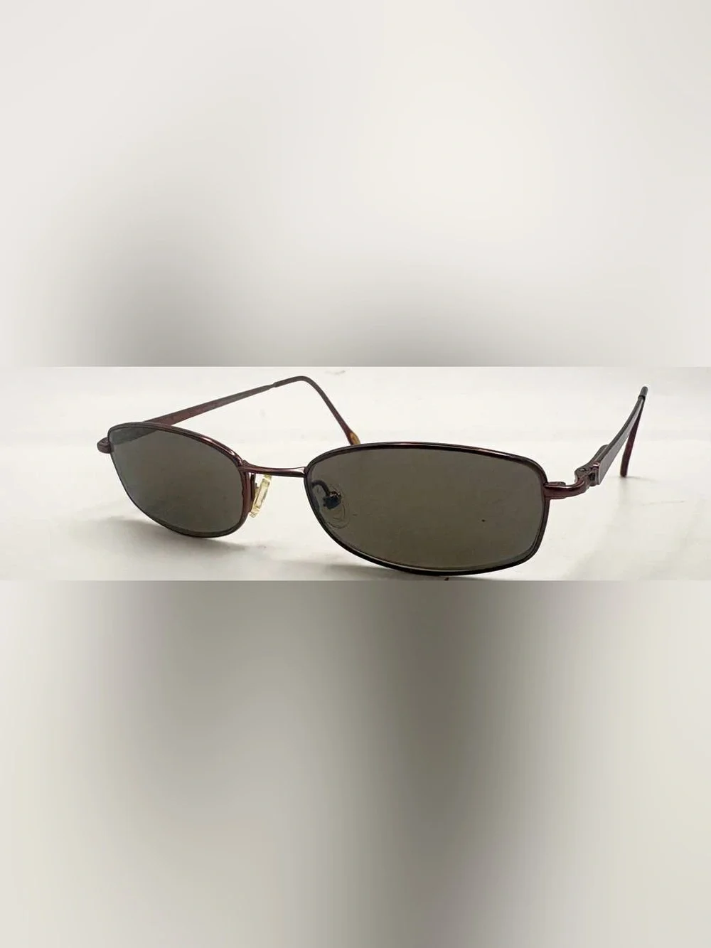 Vintage Safilo Elasta 4783 Burgundy Oval Metal Sunglasses Frames Only Italy